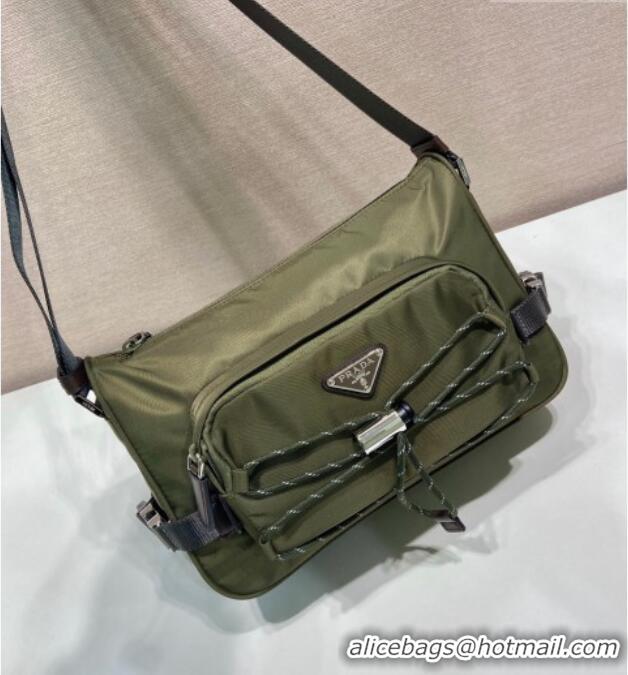 Best Price Prada Mens Speedrock Re-Nylon and leather shoulder bag 2VH192 Green 2026