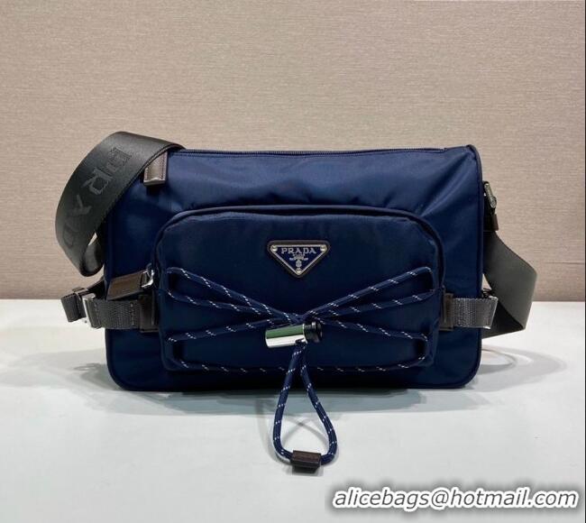 Pretty Style Prada Mens Speedrock Re-Nylon and leather shoulder bag 2VH192 Blue 2026