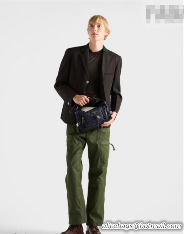 Pretty Style Prada Mens Speedrock Re-Nylon and leather shoulder bag 2VH192 Blue 2026