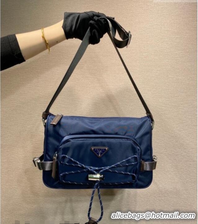 Pretty Style Prada Mens Speedrock Re-Nylon and leather shoulder bag 2VH192 Blue 2026