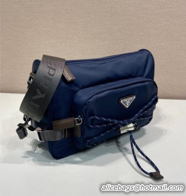 Pretty Style Prada Mens Speedrock Re-Nylon and leather shoulder bag 2VH192 Blue 2026