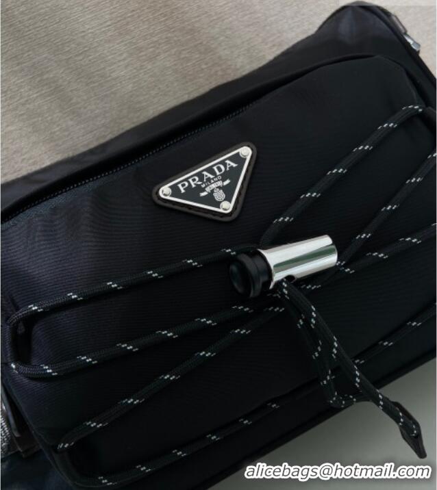 Top Grade Prada Mens Speedrock Re-Nylon and leather shoulder bag 2VH192 Black 2026