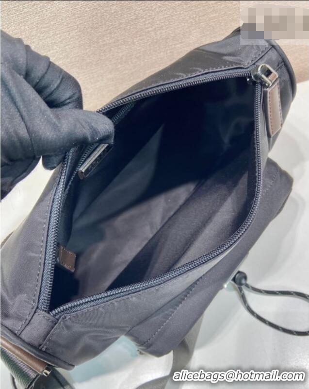 Top Grade Prada Mens Speedrock Re-Nylon and leather shoulder bag 2VH192 Black 2026