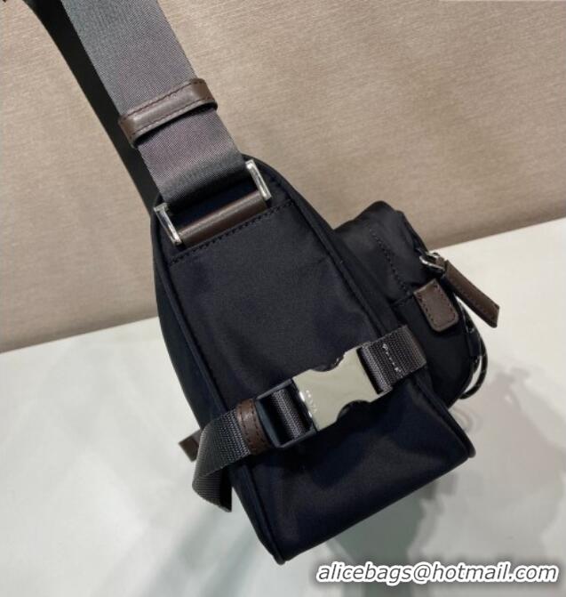 Top Grade Prada Mens Speedrock Re-Nylon and leather shoulder bag 2VH192 Black 2026