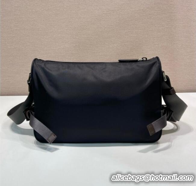 Top Grade Prada Mens Speedrock Re-Nylon and leather shoulder bag 2VH192 Black 2026