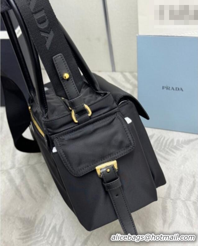 Promotional Prada Explore medium nylon tote bag 1BG596 Black 2025