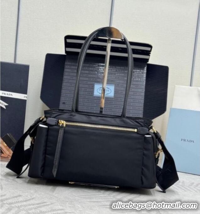 Promotional Prada Explore medium nylon tote bag 1BG596 Black 2025