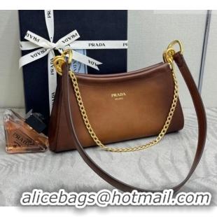 Buy Cheap Prada Enchaîné small leather bag 1BC261 Brown 2026