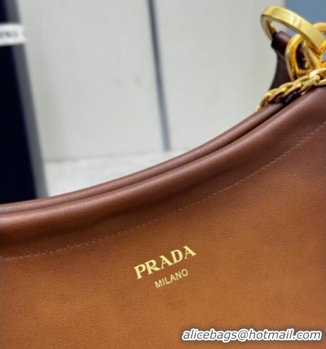 Buy Cheap Prada Enchaîné small leather bag 1BC261 Brown 2026
