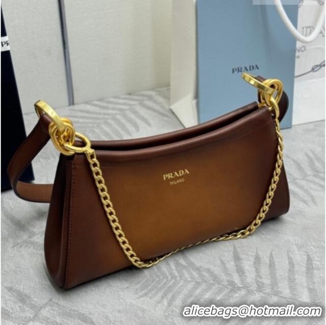 Buy Cheap Prada Enchaîné small leather bag 1BC261 Brown 2026