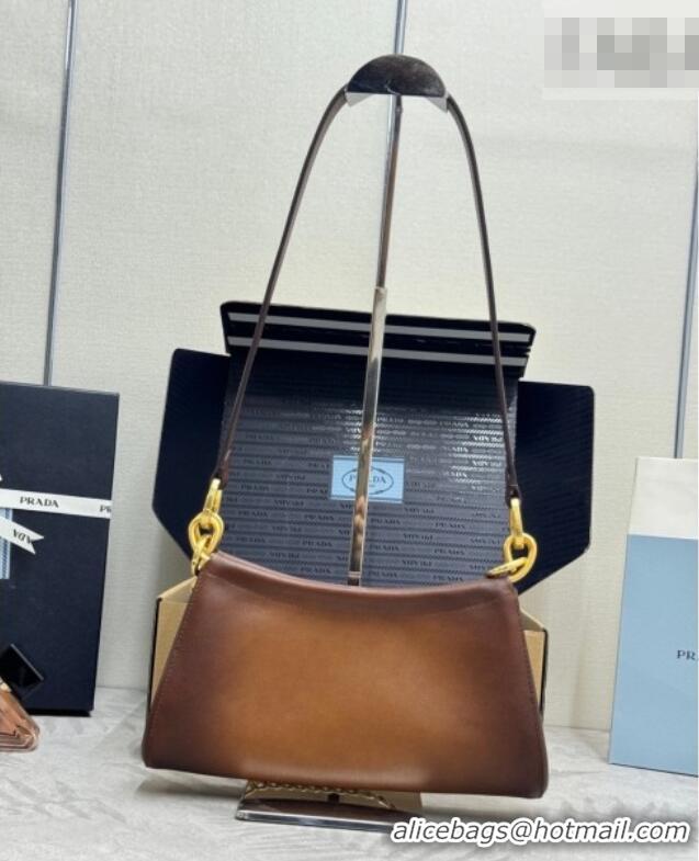 Buy Cheap Prada Enchaîné small leather bag 1BC261 Brown 2026