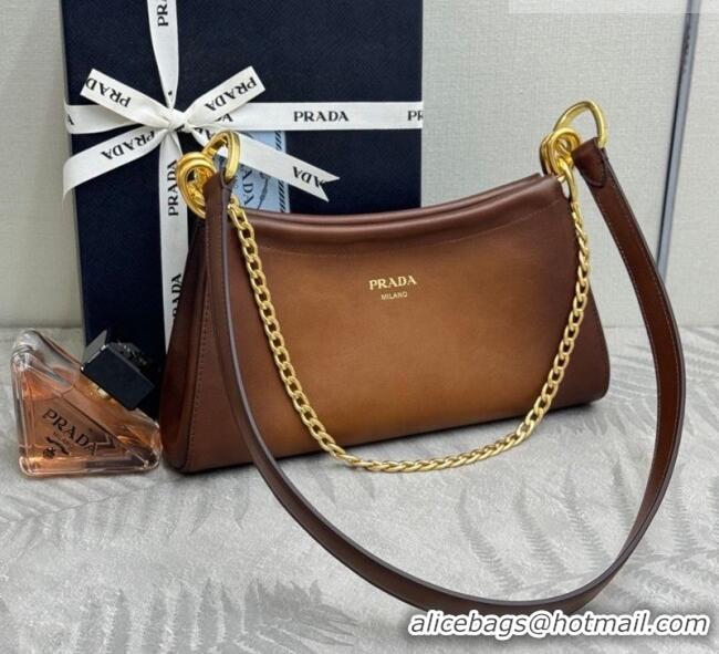 Buy Cheap Prada Enchaîné small leather bag 1BC261 Brown 2026