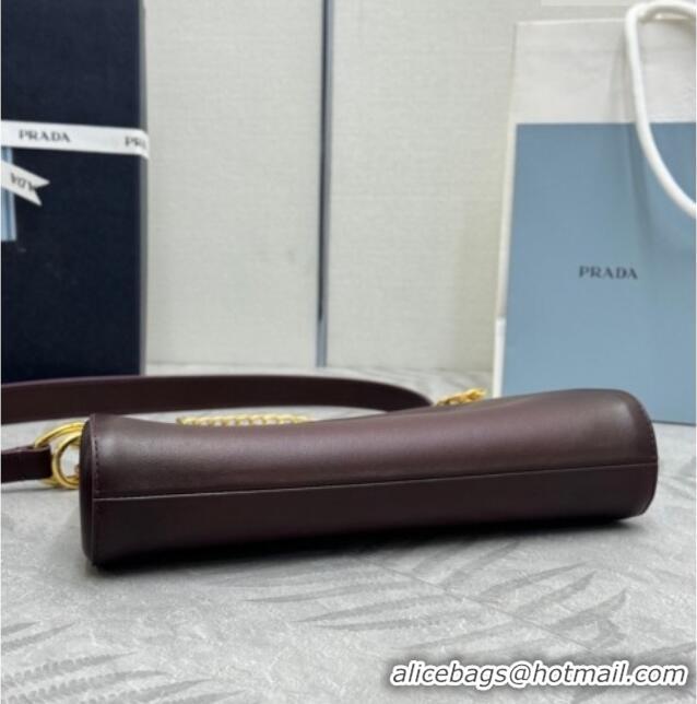 Well Crafted Prada Enchaîné small leather bag 1BC261 Burgundy 2026