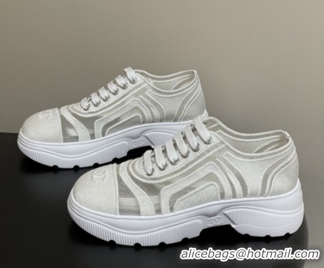 Unique Style Chanel Mesh & Mixed Fibers Sneakers G46509 White 2026