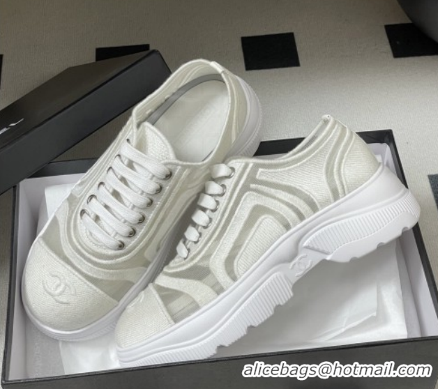 Unique Style Chanel Mesh & Mixed Fibers Sneakers G46509 White 2026
