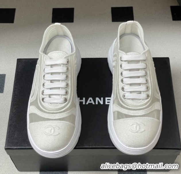 Unique Style Chanel Mesh & Mixed Fibers Sneakers G46509 White 2026