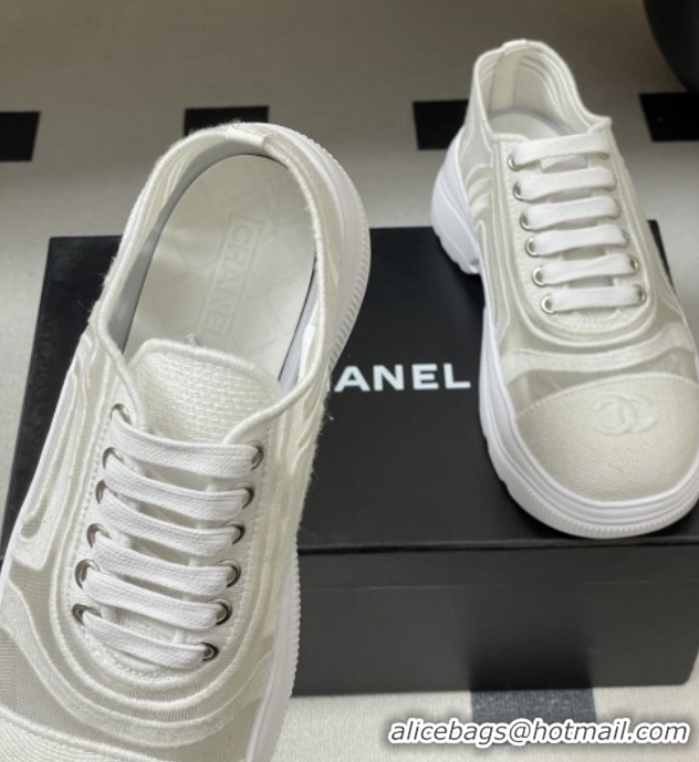 Unique Style Chanel Mesh & Mixed Fibers Sneakers G46509 White 2026