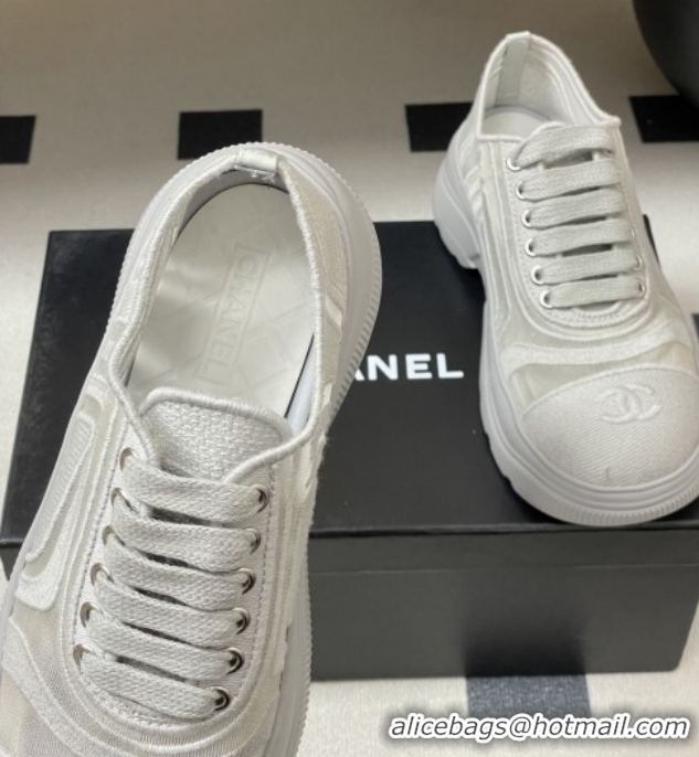 Best Grade Chanel Mesh & Mixed Fibers Sneakers G46509 Grey 2026