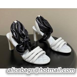 Purchase Chanel Lambskin Leather & Silk Heel Sandals CH122304 White 2026