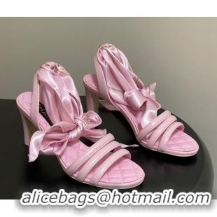 Best Product Chanel Lambskin Leather & Silk Heel Sandals CH122304 Pink 2026