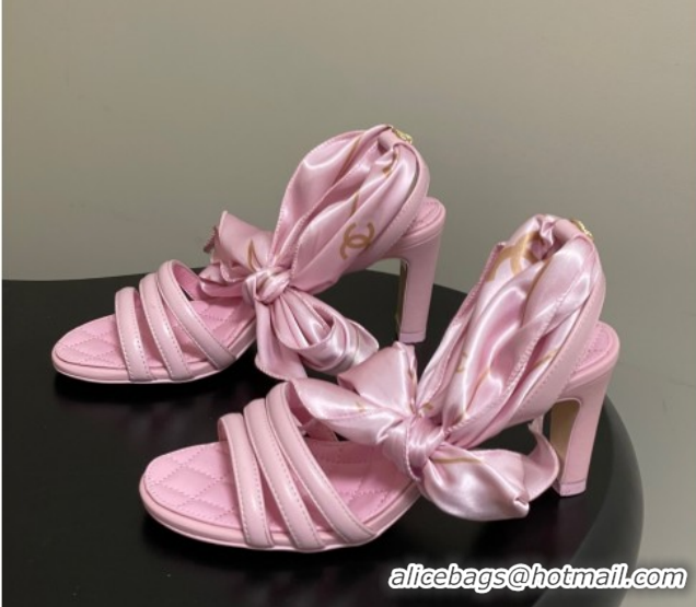 Best Product Chanel Lambskin Leather & Silk Heel Sandals CH122304 Pink 2026