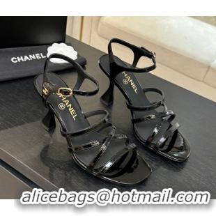 Popular Style Chanel Patent Calfskin Leather Heel Sandals 9cm G46901 Black 2026