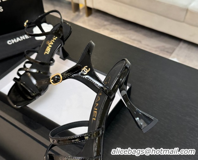 Popular Style Chanel Patent Calfskin Leather Heel Sandals 9cm G46901 Black 2026