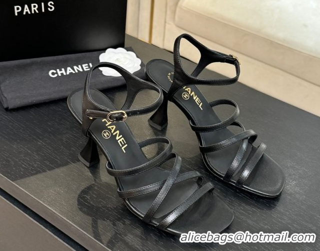 Grade Quality Chanel Calfskin Leather Heel Sandals 9cm G46901 Black 2026