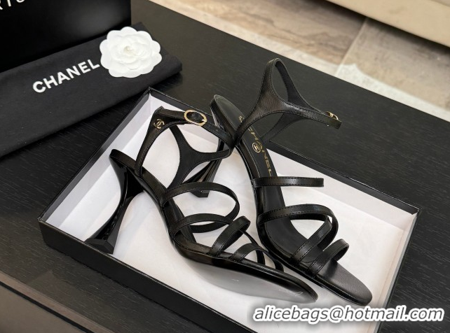 Grade Quality Chanel Calfskin Leather Heel Sandals 9cm G46901 Black 2026