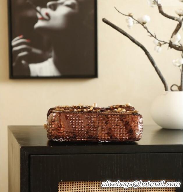 Grade Design Chanel Sequins Mini Classic Flap Bag CH11610 Brown 2025