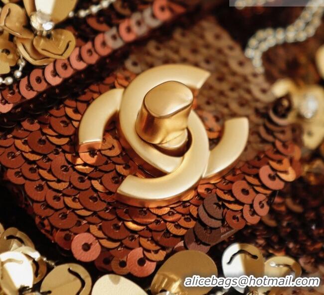Grade Design Chanel Sequins Mini Classic Flap Bag CH11610 Brown 2025