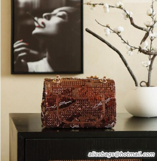 Grade Design Chanel Sequins Mini Classic Flap Bag CH11610 Brown 2025