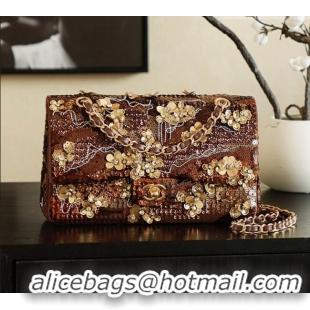 Super Quality Chanel Sequins Medium Classic Flap Bag CH11611 Brown 2025