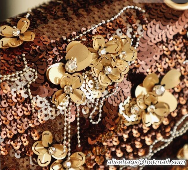 Super Quality Chanel Sequins Medium Classic Flap Bag CH11611 Brown 2025