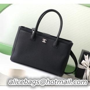 Top Grade Chanel Medium Tote Bag in Grained Calfskin AS2157 Black/Silver 2026