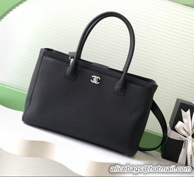 Top Grade Chanel Medium Tote Bag in Grained Calfskin AS2157 Black/Silver 2026
