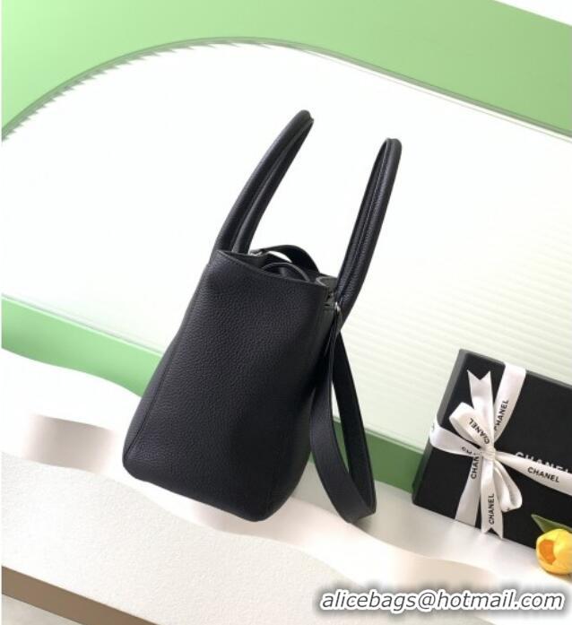 Top Grade Chanel Medium Tote Bag in Grained Calfskin AS2157 Black/Silver 2026