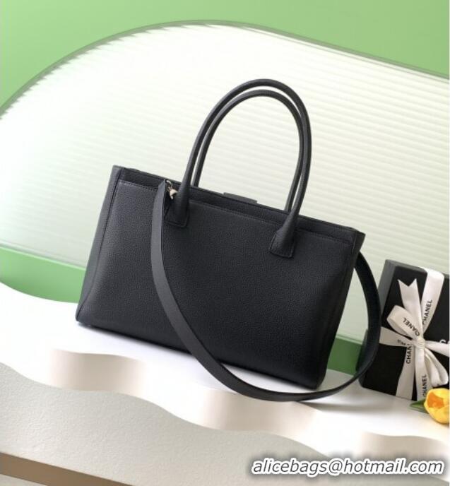 Top Grade Chanel Medium Tote Bag in Grained Calfskin AS2157 Black/Silver 2026