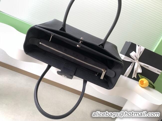 Top Grade Chanel Medium Tote Bag in Grained Calfskin AS2157 Black/Silver 2026