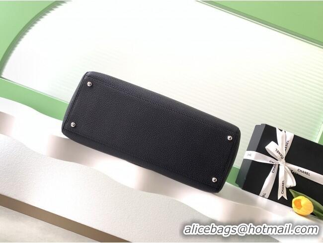 Top Grade Chanel Medium Tote Bag in Grained Calfskin AS2157 Black/Silver 2026