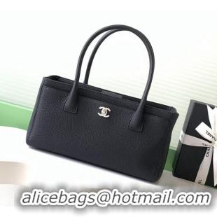 Luxury Discount Chanel Small Tote Bag in Grained Calfskin AS2156 Black/Silver 2026