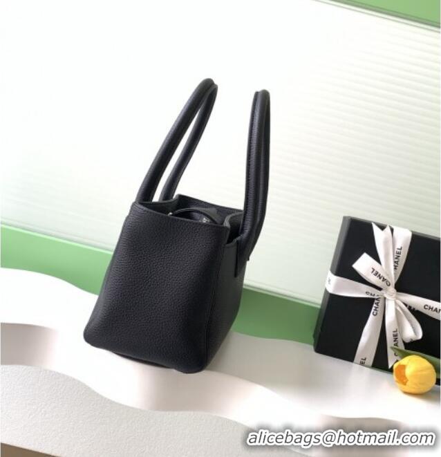 Luxury Discount Chanel Small Tote Bag in Grained Calfskin AS2156 Black/Silver 2026