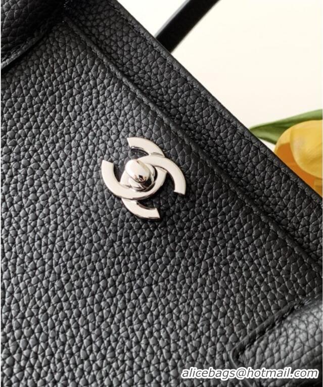 Luxury Discount Chanel Small Tote Bag in Grained Calfskin AS2156 Black/Silver 2026