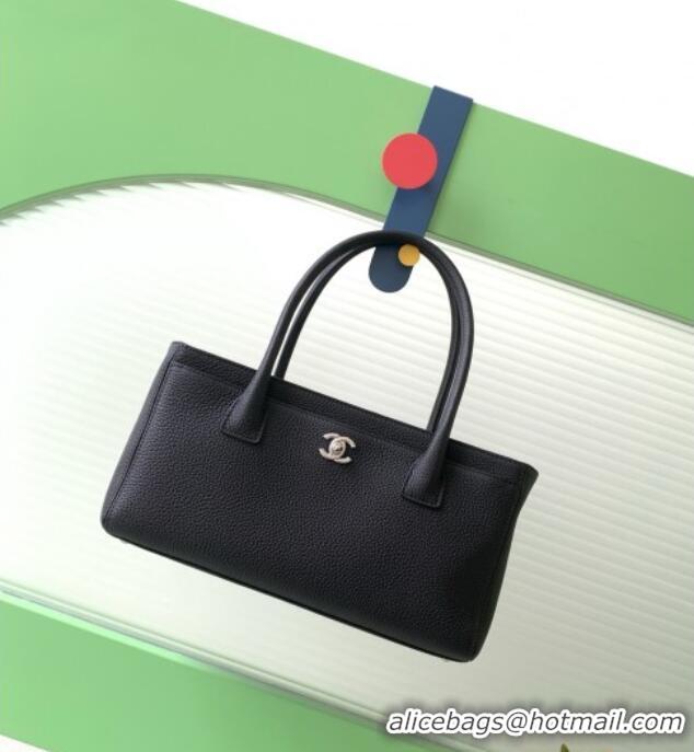 Luxury Discount Chanel Small Tote Bag in Grained Calfskin AS2156 Black/Silver 2026