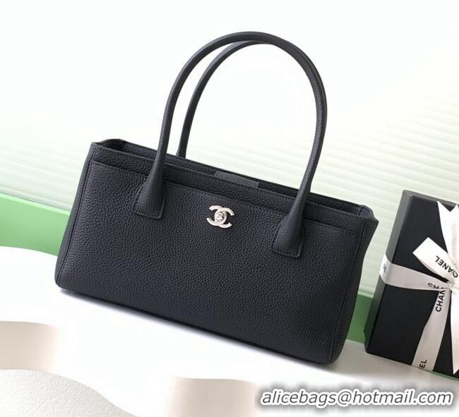 Luxury Discount Chanel Small Tote Bag in Grained Calfskin AS2156 Black/Silver 2026