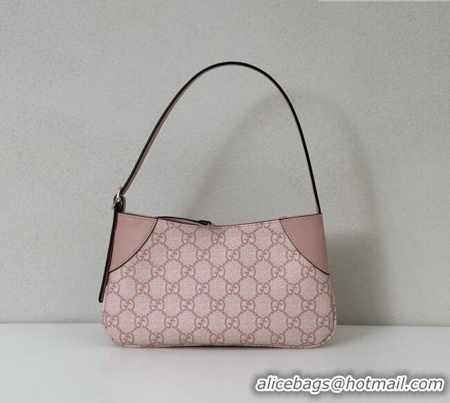 Pretty Style Gucci GG Canvas Emblem Mini Shoulder bag 820696 Light Pink 2026