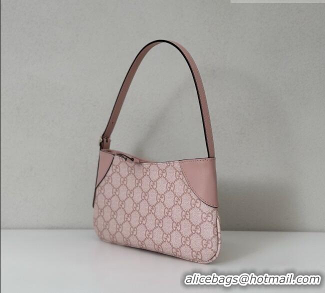 Pretty Style Gucci GG Canvas Emblem Mini Shoulder bag 820696 Light Pink 2026