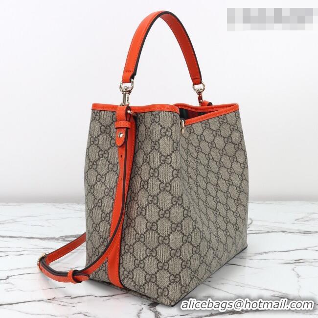 Shop Discount Gucci GG Canvas Emblem Medium Bucket Bag 815103 Orange 2026