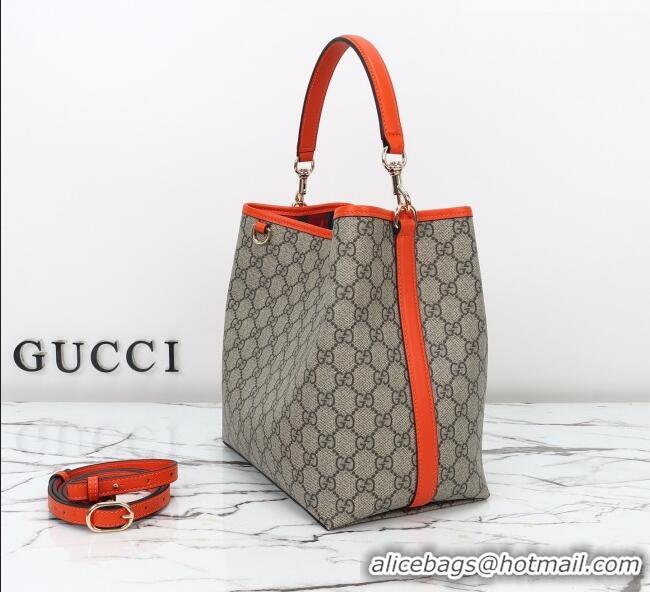 Shop Discount Gucci GG Canvas Emblem Medium Bucket Bag 815103 Orange 2026