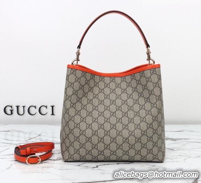 Shop Discount Gucci GG Canvas Emblem Medium Bucket Bag 815103 Orange 2026